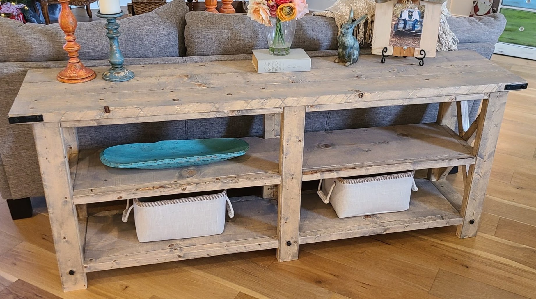 Ana white rustic x deals console table